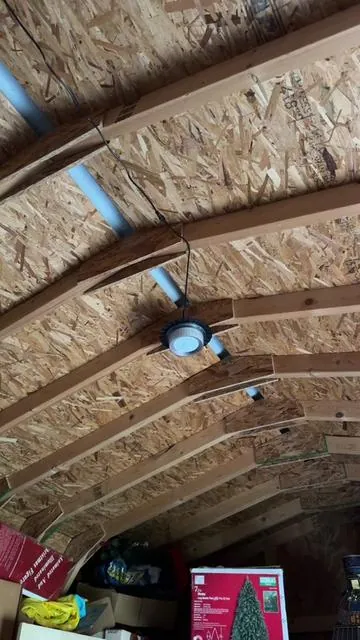 Need to add lighting in a shed, barn, garage, chicken coup but don’t have electric available?  Save costly expenses by installing one of these solar powered LED lights. #solarlight #shedlight #garagelight #solarpowered 