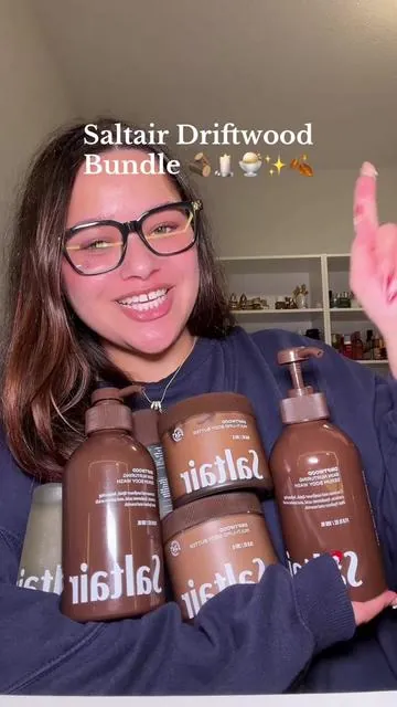 The saltair driftwood bundle is easily their best scent yet 😩 #truly2mae #showerroutine #showertok #saltair #saltairbody 