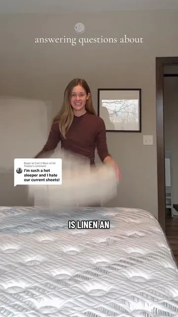 Replying to @Cait || Mom of All Trades we love our linen sheets! #ad #purelinen #linenbedding @Simple&Opulence #allnatural 
