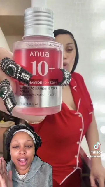 Wowwwww, Seeing Cardi B use Anua was all the confirmation I needed !! 🥹 My skin looks smoother, brighter, and way more even!!  #darkspots #hyperpigmentation #cardibredserum #darkspoteraser #anua