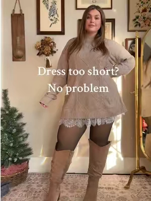 These lace slip skirts are a life saver when it comes to short dresses. These give just the right amount of length to feel a little more secure plus they add the cutest little touch. You can even wear them just as a skirt on their own too. Soo adorable I’m a 14/16 wearing the xl. #laceskirt #slipskirt #curvyfashion #midsizefashion #winteroutfit