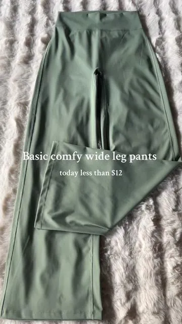 Cute & stretchy & comfy & no scrunch#pants#widelegpants#musthaves  #dailywear#sportwear#workout#tiktokshopholidayhaul #spotlightfind