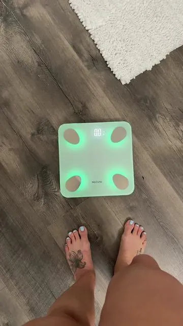 New Year’s resolution to get healthy is going well and it’s not even new years yet! This smart body scale makes it so easy to see my progress and see other important info as well like our water, protein, bmi, etc. if you want to start your health journey and need a great scale I’ve got this one linked below #healthjourney #weightloss #smartscale #weightlossmotivation #newyearsresolution 