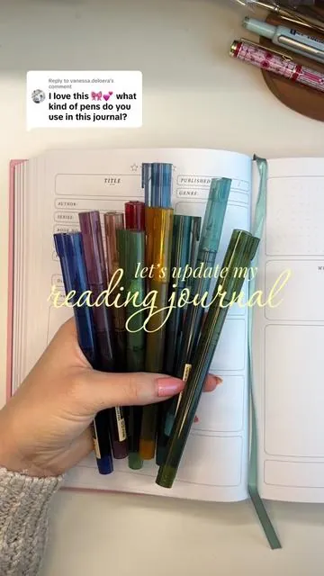 Replying to @vanessa.deloera I use the @WRITECH Liquid Ink Rollerball (0.5) in the Vintage color way! 🎨 This gorgeous reading journal is from @The Quirky Cup Co and the book I’m reviewing is The Jasad Crown! 👑  #journalaesthetic #readingjournal #writech #stationery #bookjournal 💝