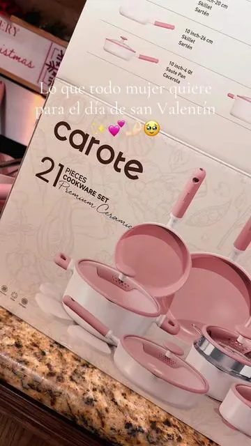 Son hermosos para cocinar✨🤌🏻 #carote #cookwareset #kitchen #pink #valentinesdaygift 