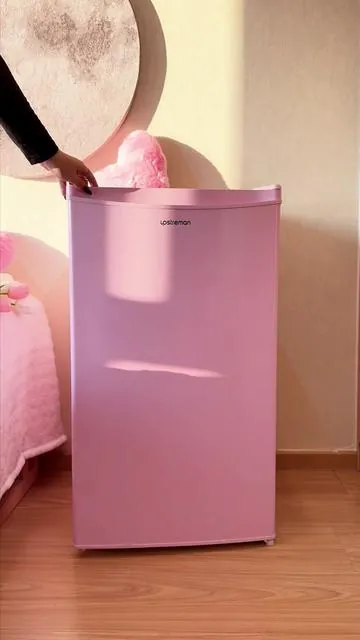 New year, same pink manifesto. 💖  #beveragefridge #refrigerator #customfridge #minifridgefinds #2026 #newyear #apartmentmusthaves #beautyfridge #minifridge #upstreman #upstremanminifridge