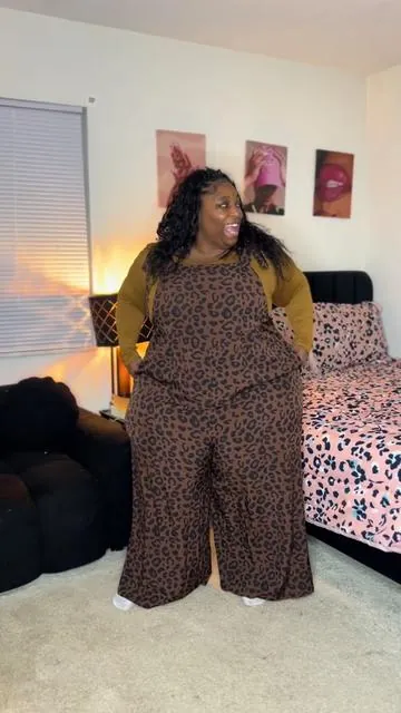 Plus size leopard overalls #Overalls #PlusSize #Viral #Trending #FYP 