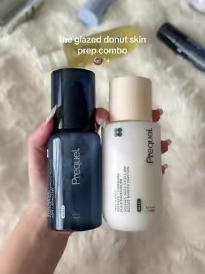 this creates the perfect glowy base 💞#prequelskin #glazeddonutskin #glassskin #skinprep #tiktokshopcreatorpicks @Prequelskin 