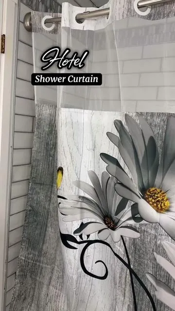 Saving you money! Built in hooks and liner. Lots of color choices on the link! #bathroommakeover #showercurtain #bathroom #tiktokshopcreatorpicks #daisies 