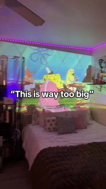 Basically means you can fit in on any wall space #projector #movienight #trending #smartprojector #viralllllll 