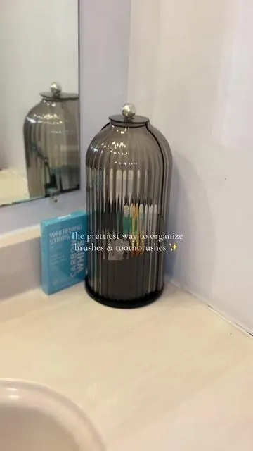 This is my favorite bathroom organizer!  #bathroomorganization #toothbrushholder #brushholder #fyp #bathroomdecor 