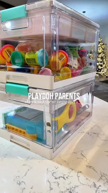 Loving these for organizing our playdoh supplies; all those little tools and parts all in one place now! #organizing #kidscrafts #craftstorage #storage #organizewithme 