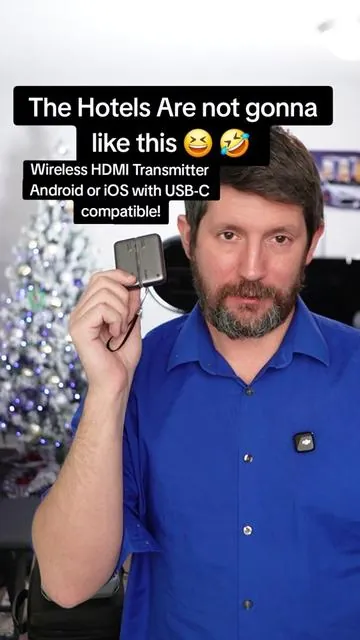 This wireless HDMI transmitter set includes a USB-C transmitter that plugs into your phone or tablet and an HDMI receiver that connects to your TV or monitor and is powered by USB-C. It makes screen mirroring simple without long cables, perfect for work, presentations, or home viewing. #WirelessHDMI #ScreenMirroring #TechGadgets #HomeSetup #officeessentials 