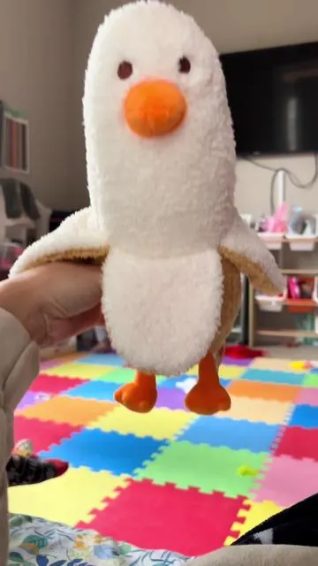 This little guy is so cute! Got one for my niece and she loves it #chickenbanana#duck#stuffedanimal#kids#fyp