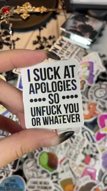130 funny vinyl waterproof stickers in one pack for your water bottle or hard hat or laptop or ya know whatever #funnystickers #vinylstickers #stickers #tiktokshop.