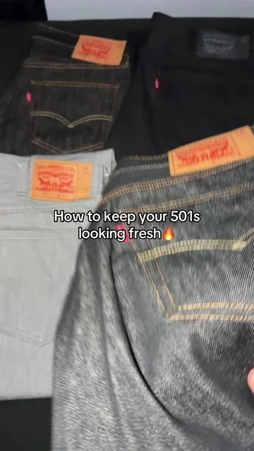 Creases and cardboard feeling lasts longer if you do this🔥🤝 #levis501 #jeans #edgar #outfit #tutorial 