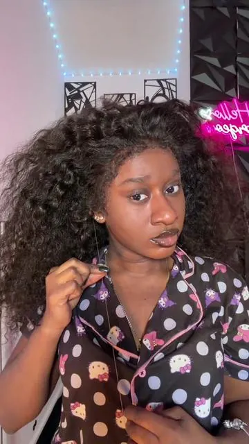 OBSESSED w my kinky edges kinky curly 360 Hermosa wig 😍 22 inch HD Lace pre cut human hair frontal wig @hermosahairofficial #wigtok #fypシ #wigtutorial #darkskingirl #viral 