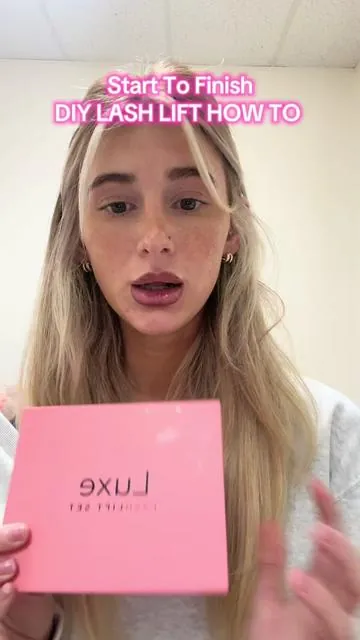 How to do a lash lift & tint at home using @luxelashlift 🩷#lashliftandtint #diy #athomelashes #lashestutorial 