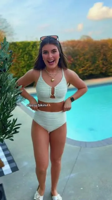 She is ✨PERFECTION✨ #bikini #fullcoverageswimsuit #highwaistedbathingsuits #swimsuit #bathingsuit 