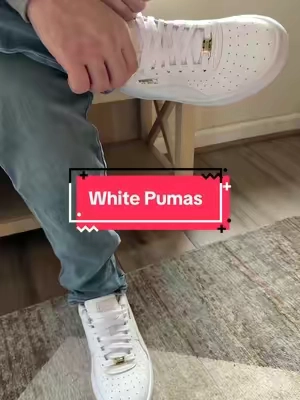 Sale! Some sizes are already sold out. Don’t wait on these fresh white Pumas #shoes #mensshoes #whiteshoes #menssneakers 