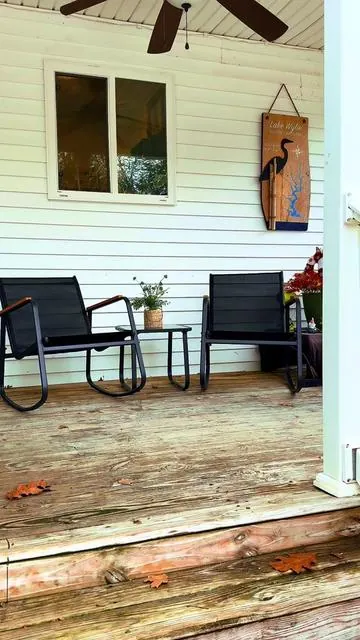 Wanna do a little front porch rockin’ on a budget? Well I got the perfect 3 piece rocking patio furniture set! Two rocking chairs and a glass top table for an incredible price! #patiodecor #tiktokshopcreatorpicks #homeimprovement #homedecorideas 
