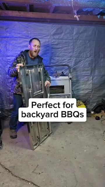 This is the ultimate barbecue prep table, Vevor 24x48 stainless steel commercial prep table  #foldingtable #metaltable #vevor #preptable #tiktokshopcreatorpicks 