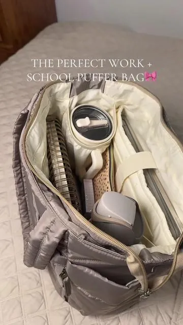 IM OBSESSED WITH IT!!! #tiktokshopcreatorpicks #pufferbag #cutetotebag #bagforschool #bagforwork 