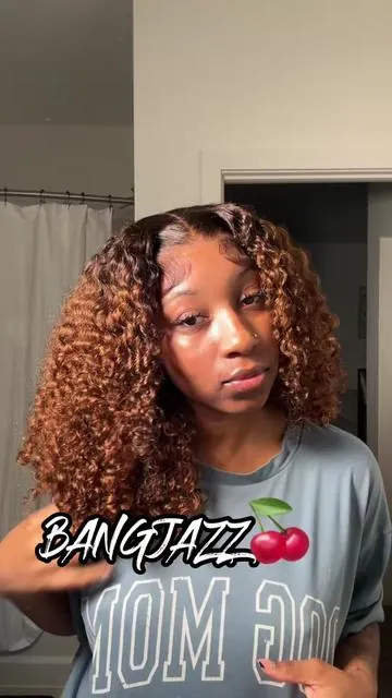 in love🍒!!! @BangJazzhairofficial @bangjazzhair #curlyhairroutine #washngo #gluelesswig 