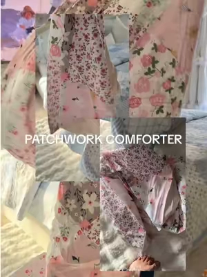 Such a pretty patchwork comforter 🌸🩷🌷 #patchworkcomforter #pinkbedding #floralbedding #floralcomforter #tiktokshopcreatorpicks 