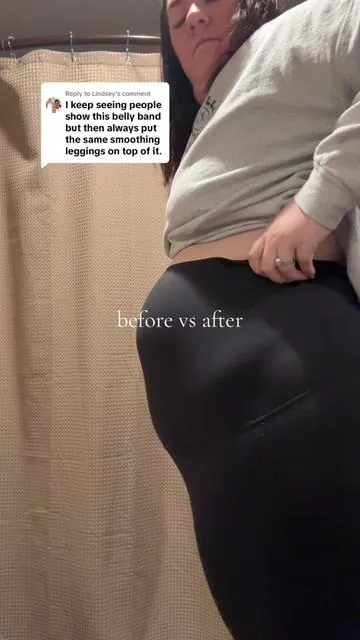 Replying to @Lindsey the leggings unfortunately are no match for my apron belly with baby number 3 but this belly band is AMAZING!