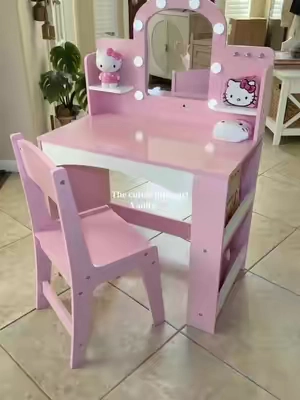 if you’re looking for the perfect little girl vanity, this one is so cute!! #Vanity #KidsVanity #kidsdesk #MakeupDesk #tiktokshopcreatorpicks 