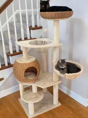 A beautiful and affordable cat tower?! What could be better? amy cats absolutely love this and I love the price! #catsoftiktok  #cattower  #catproducts  #cats #catlover 