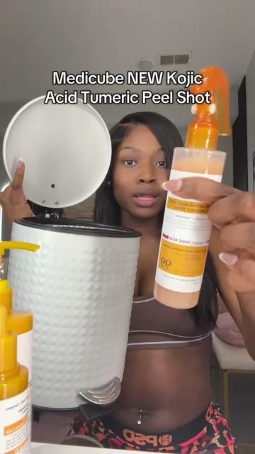 Medicube Kojic Acid Tumeric Peel Shot, hyperpigmentation, dark spots, rough textured skin, this would be the way to go💛💛 @medicube US Store #medicubekojicacidpeelshot  #medicubeskincare  #medicubepeelshot #peelshot #koreanskincare 