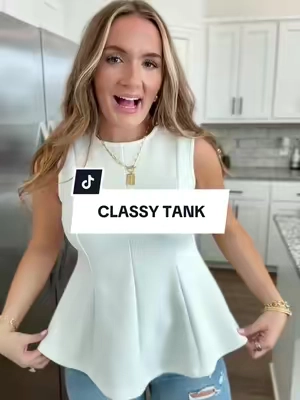 This classy tank is such a good basic! The material is super nice on this 💕 wearing my true size small #classy #outfit #outfitinspo #affordablefashion #fashion 
