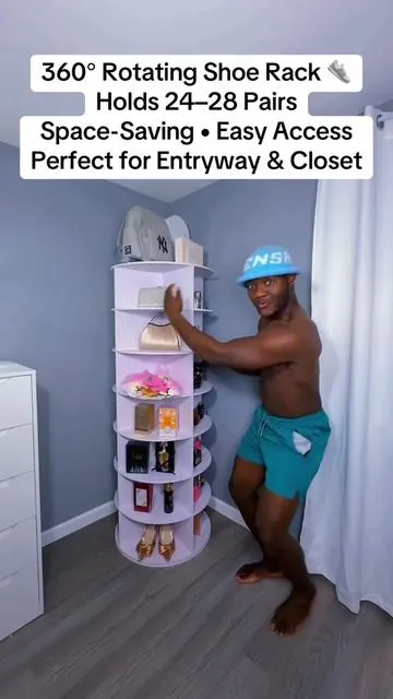 360° Rotating Shoe Rack 👟 Holds 24–28 Pairs Space-Saving • Easy Access Perfect for Entryway & Closet! Free Shipping 🔥🔥🔥#fanmmetegasonmete #anmweychawapetenet #rotatingshoeorganizer 