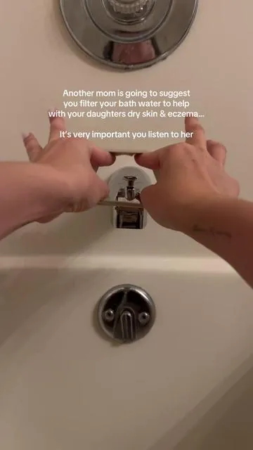 My daughters skin since switching to this has been HUGE for us! Also works as a faucet protector 🙏 #tiktokshopfinds #waterfilter #bathtimeroutine #eczemarelief #dryskincare 