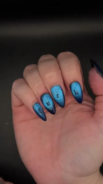 Invisible ink nails tutorial  #nailtutorial #cateyegel #diynails #gelpolish #beginnernailtech 