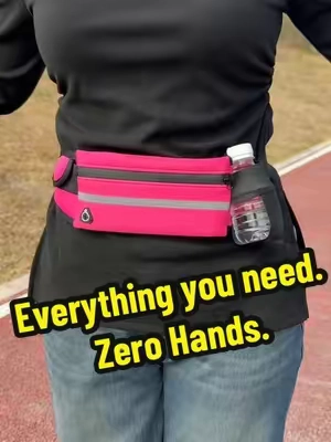 No more holding my phone while running.No bulky pockets.No backpack. Just one lightweight waist bag that keeps everything secure. Game changer for workouts. #waistbag #runninggear #handsfree #lifehacks #tiktokmademebuylt 