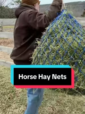 These Hay Nets are Easy Load! Harrison Howard Slow Feed Hay Net Horse 2 Pcs Horse Feeding Supplies Black 40" Length with 2" Holes #haynets, #harrisonhoward, #hay, #horselife, #tiktokshopjumpstartsale 