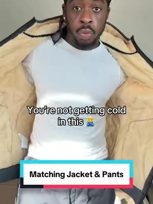 This is what winter comfort actually looks like. #insulatedsweatsuit #sherpalined #wintersweatsuit #coldweatherfit #staywarmwithoutlayers 