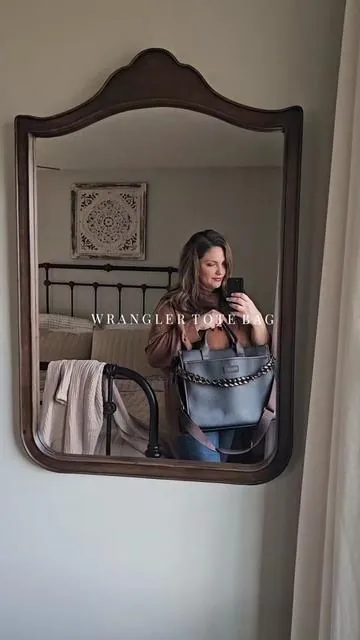 Work. Travel. Mom life. This is the tote bag for everything 🤎 #wrangler #totebag #workbag #mombag #bag 
