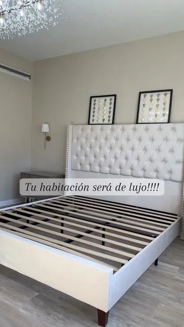 Tall Bed frame o cama aguanta más de 1000lb es estable @amerlifeofficial #cama #bedftame  #tallheadboard #tiktokshopjumpstartsale #tiktokshopcreatorpicks 
