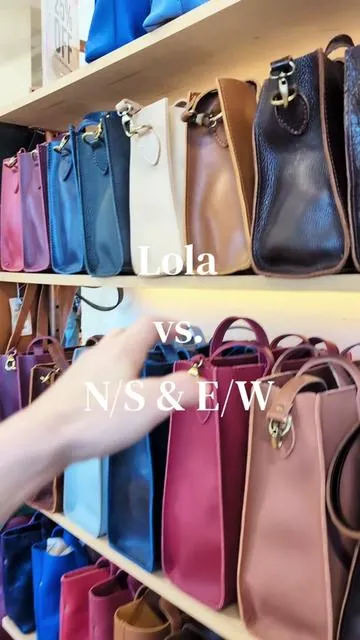 The Classic Lola, Large Lola Crossbody in North/South, and Large Lola Crossbody in East/West 👜 Each with their own benefits and personality to fit your needs best!! #portlandleather #plg #pdxshopping #leatherbag #pursetok 