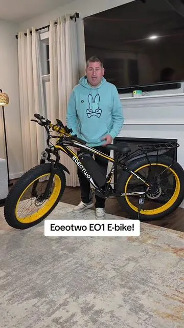 The E01 by Eoeotwo Ebike is such an amazing machine! It's a combination mountain bike vs. ebike! It has a very powerful 1500W brushless electric motor, 26 in. tires for all terrain and can go up to 32 MPH and achieve a range of up to 70 MI! Available in two bright colors! #ebike #eoeotwo #electricbike #electricbikes #tiktokshopcreatorpicks