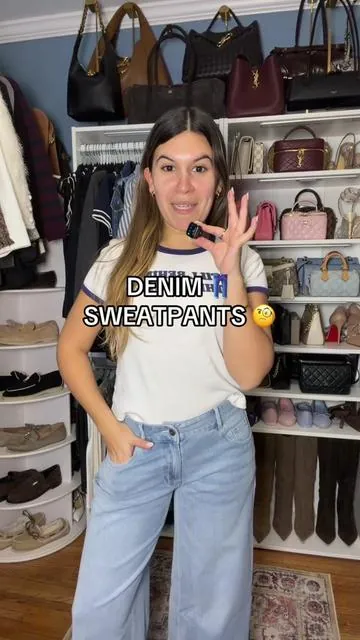 Mi mente sigue sin entender como se ven tan reales 🤯 esta es la opción Light Azure, estoy usando talla XS petite @Halara shop #halara #denimsweatpants #sweatpants #jeans #tiktokshopjumpstartsale 
