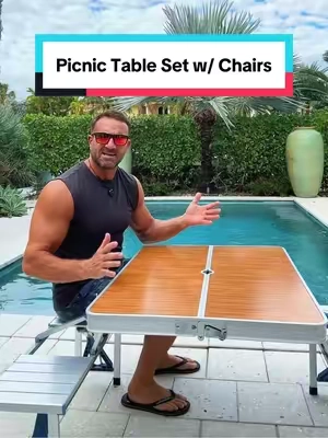 This Vingli 4 ft Camping Picnic Table Set with 4 Seats is the perfect all-in-one setup for camping, tailgating, beach days, backyard BBQs, and road trips. The compact folding design makes it easy to transport, store, and set up in minutes, while still giving you a sturdy table and four built-in seats wherever you go. Made with a durable tabletop and strong frame, this portable picnic table is designed for outdoor use and everyday wear. When folded, it turns into a slim, suitcase-style carry that fits easily in your trunk, RV, or camper. No loose chairs to carry and no tools required. #picnictable #portabletable #portablechair #outdooressentials #tiktokshopjumpstartsale 