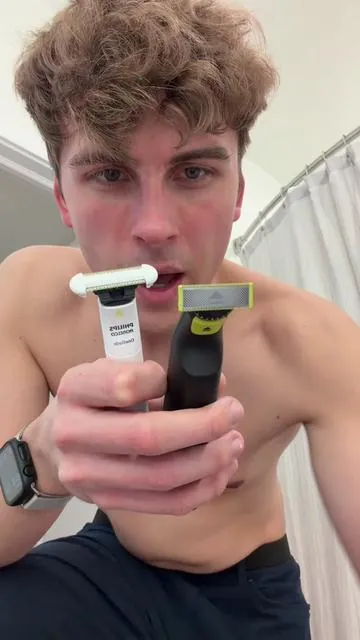 The Oneblade series from Philips Norelco is my favorite way to shave my face and body by far #bodybair #intimatecare #mensroutine #hair #oneblade 