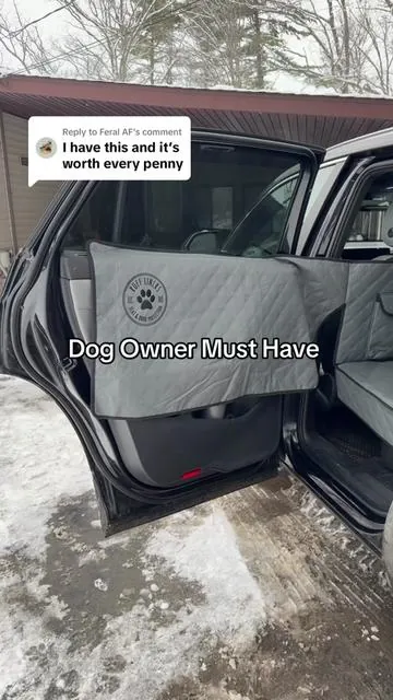 Replying to @Feral AF Upgrade your backseat game 🐾 The RUFF Liner Hard Bottom Backseat Extender gives your dog extra room to stretch, relax, and ride in comfort while keeping your seats protected!