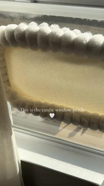 So cute! And my cats love it 🤍 #windowhammock #windowperch #cutecatthings #catbed #cathammock 