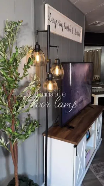 Está lámpara de piso ,hace ver tu hogar muy acogedor ✨🖤 #floorlamp #lamp #homedeco #ledfloorlamp #dimmablelamp 